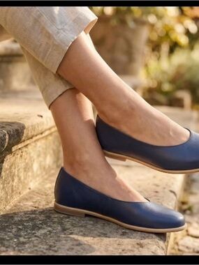 SOUL Naturalizer Navy Leather Ballet Flats
